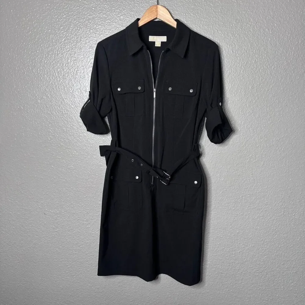 Michael Kors Black Utility Shirtdress Medium